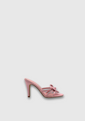 DELINA – Mules à talon rose, détail fleur