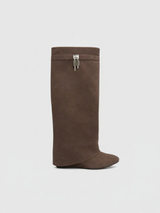 VERONA – Bottes à talons taupe