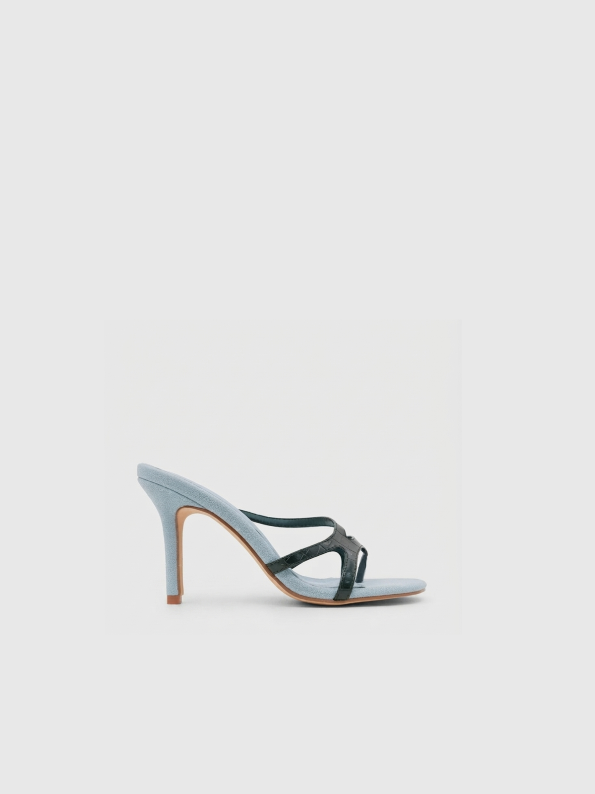 ALBA – Mules à talons bicolores bleues | WICKS