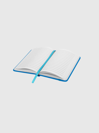 Carnet WICKS bleu avec pages lignées et fermeture élastique