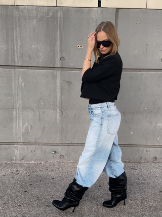 SIENNA – Bottes à talons noires portées – vue 10 | WICKS