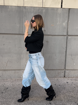 SIENNA – Bottes à talons noires portées – vue 6 | WICKS