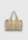 BIANCA – Sac en cuir suède beige – Fabriqué en Italie