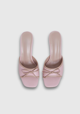 MIRA – Mules à talons roses – vue 3 | WICKS